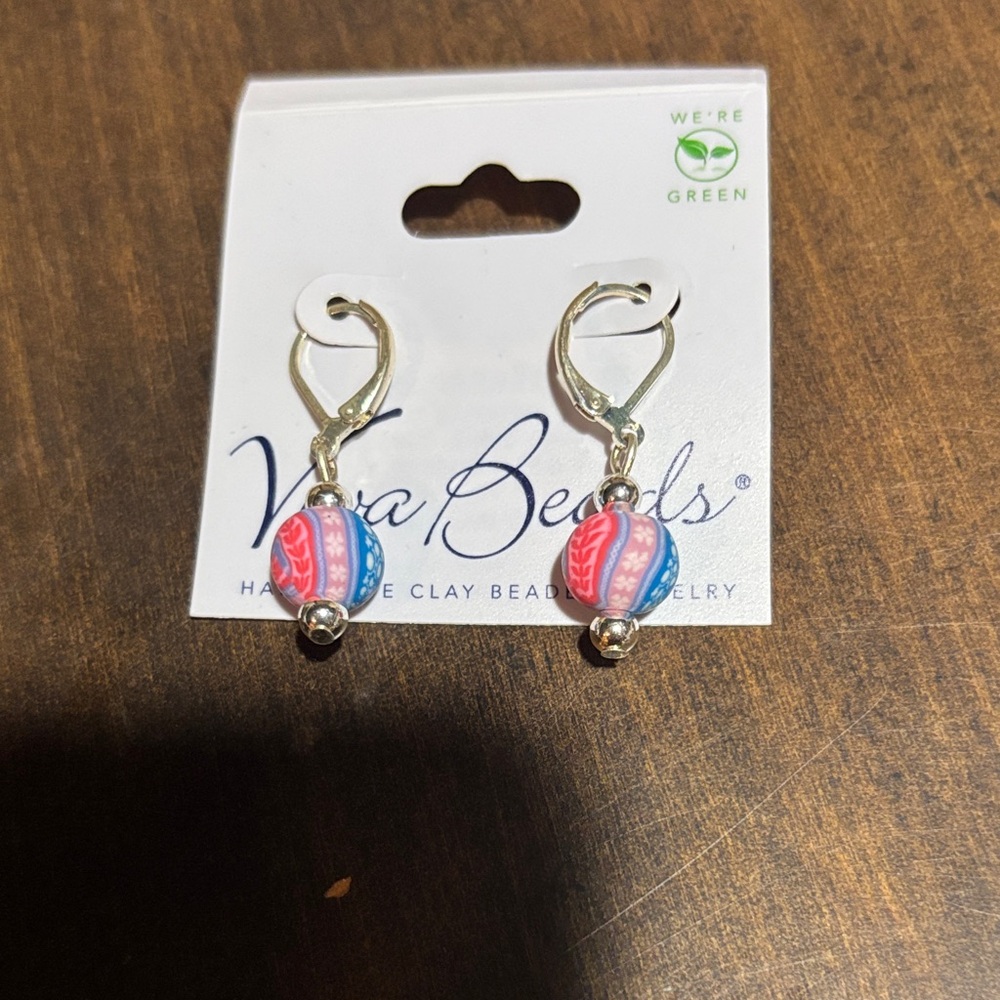 Viva Beads Pink and Blue Earrings